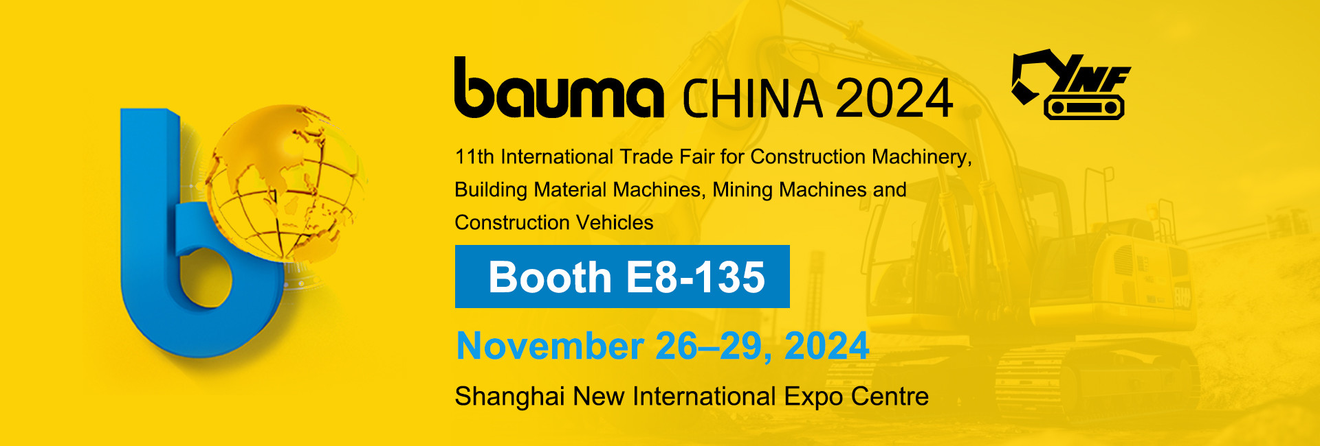 Blog perusahaan terbaru tentang Kami senang mengumumkan bahwa YNF akan memamerkan suku cadang excavator premium kami di *bauma China Shanghai 2024*!