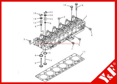 Beli Durable Head Cylinder Assy 6735-11-1821 Gasket 6731-11-1370 online manufacture