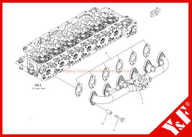 Beli Construction Machinery Komatsu Excavator Parts PC200-8 Exhaust Manifold 6754-11-5110 6D102 Engine online manufacture