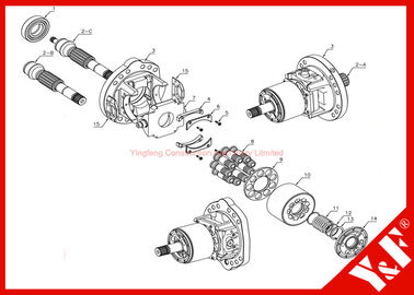 Bagian Hidrolik Excavator Komatsu untuk Seri Piston Pompa HPV35 / 55 (PC60 / 120/200 / 300-3 / 5 / PC400 / PC650 Piston
