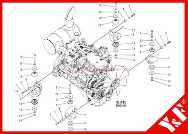 Excavator PC200-8 Engine Mount / Rubber Engine Cushion Shock Absorber 20Y-01-12 20Y-01-12222