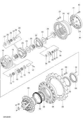 1032486 Pembawa Hitachi Parts ZX200 ZX240-3 ZX240-3-HCMC ZX240-3G ZX240-5G